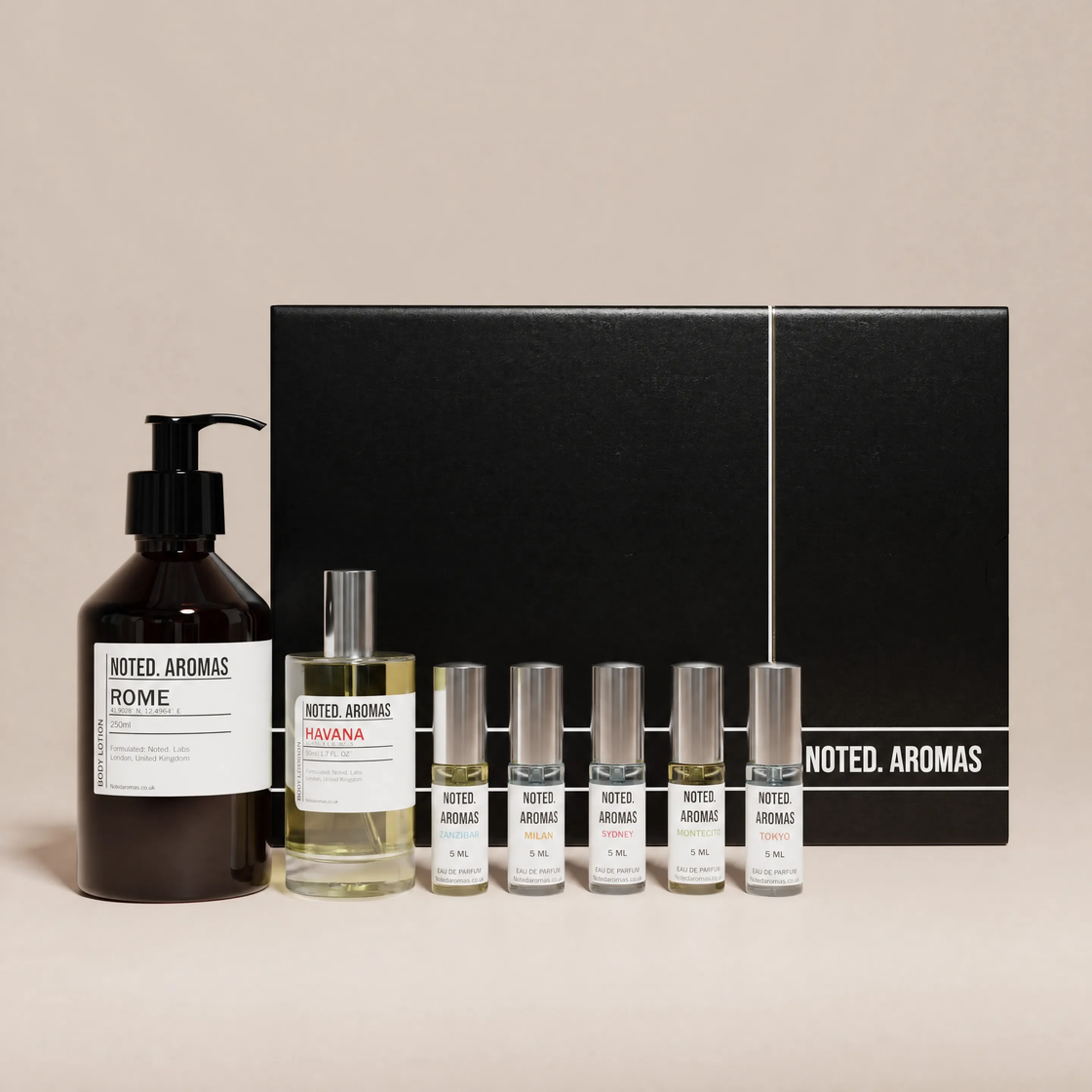 Noted. Fragrance & Rome Body Lotion Discovery Gift Set